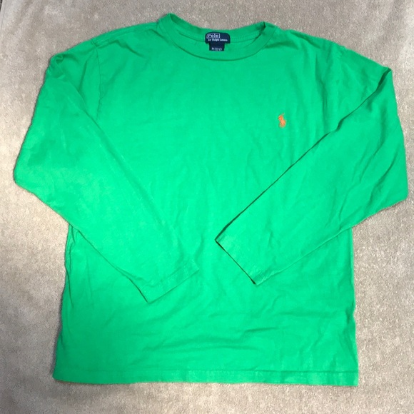 Green youth M (10-12) long sleeve Polo shirt - Picture 1 of 1